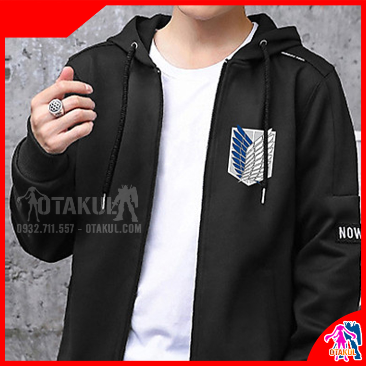 Áo Khoác Jacket Attack On Titan Đen