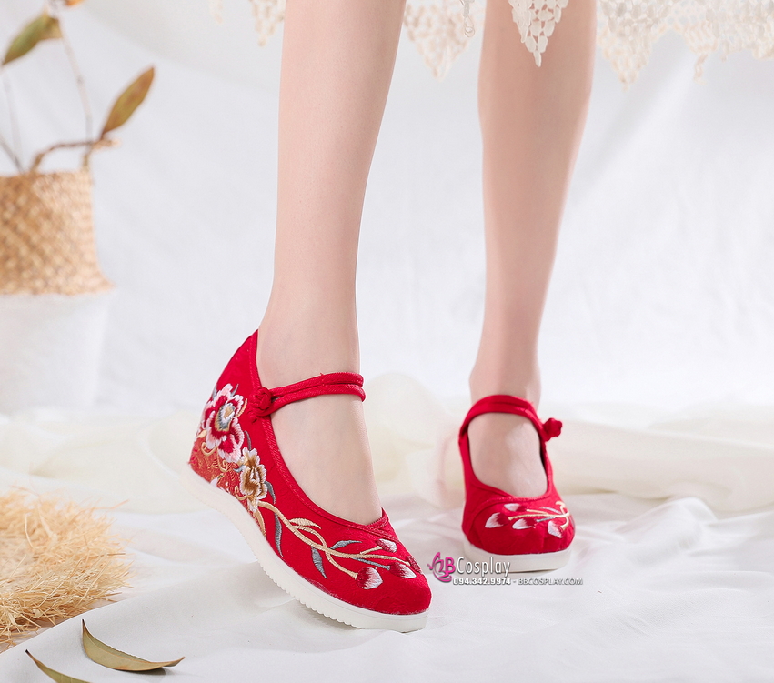 Giày Thêu Hán Phục Đế 6cm Size 37 38