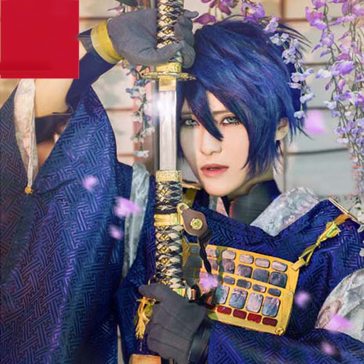 Tóc Xanh Ngắn - Tóc Giả Cụ Mikazuki Munechika 6707 Trong Touken Ranbu