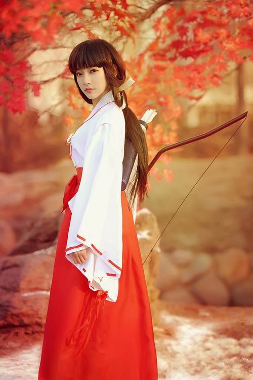 Trang Phục Hakama Cosplay Kikyou - Inuyasha