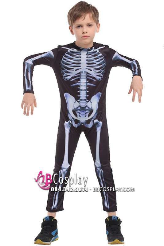 Đồ Bộ Xương Trẻ Em Halloween - Skeleton Jumsuit 130-140