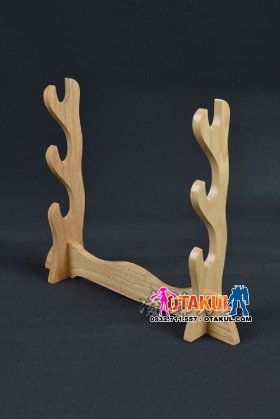 Giá Để Kiếm Gỗ Vàng Tự Nhiên Nguyên Khối 3 Tầng