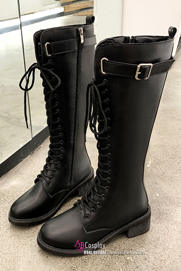 Giày Boot Đen Cổ Cao Size 42