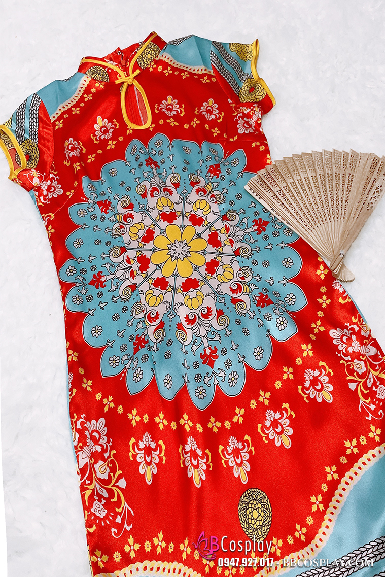 Sườn Xám Phi Cổ Giọt Nước Size M