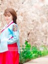 Hanbok Han Quốc 22 Áo Xanh Da Trời Váy Hồng