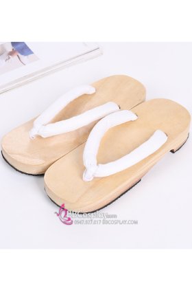 Guốc Gỗ Geta Bản Gỗ Quai Trắng