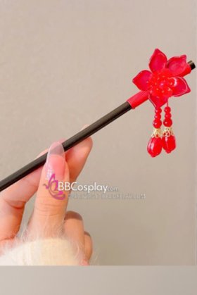 Trâm Cài Giá Rẻ - Trâm Hoa Đỏ