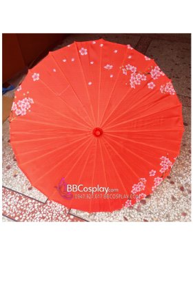 Dù Vải Đỏ Hoa Đào