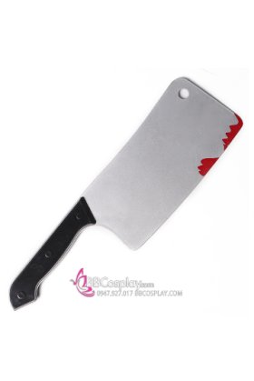 Dao Nhựa Chặt Thịt Cán Đen Đạo Cụ Trang Trí Halloween
