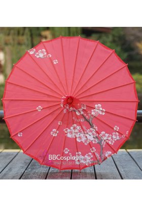 Dù Vải Đỏ Hoa Đào