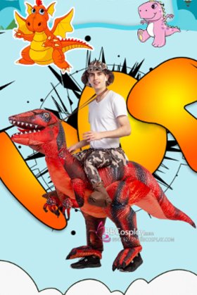 Mascot Khủng Long Đỏ Bơm Hơi
