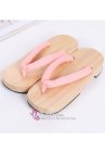 Guốc Gỗ Geta Bản Gỗ Quai Hồng