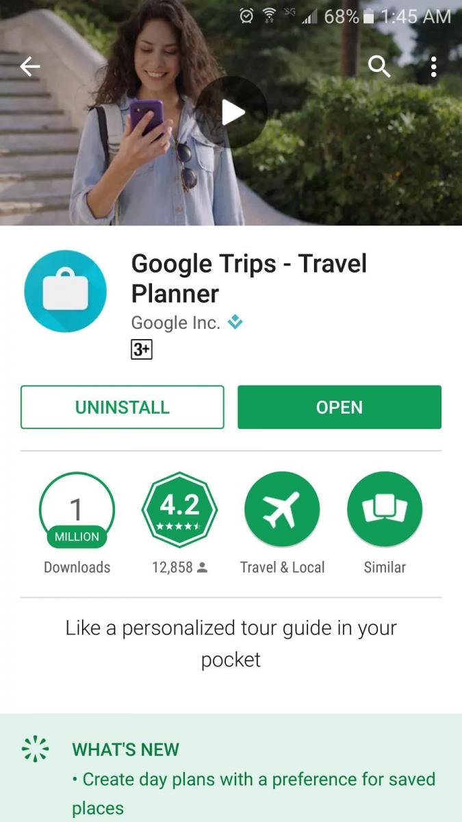 Bạn có thể dễ dàng tải về Google Trips từ Google Play hay Apps Store