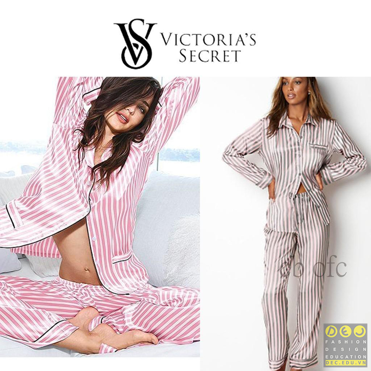 Thương hiệu Victoria Sercet hay sử dụng vải satin lụa để làm các Đồ trang phục ngủ hoặc trang phục lót