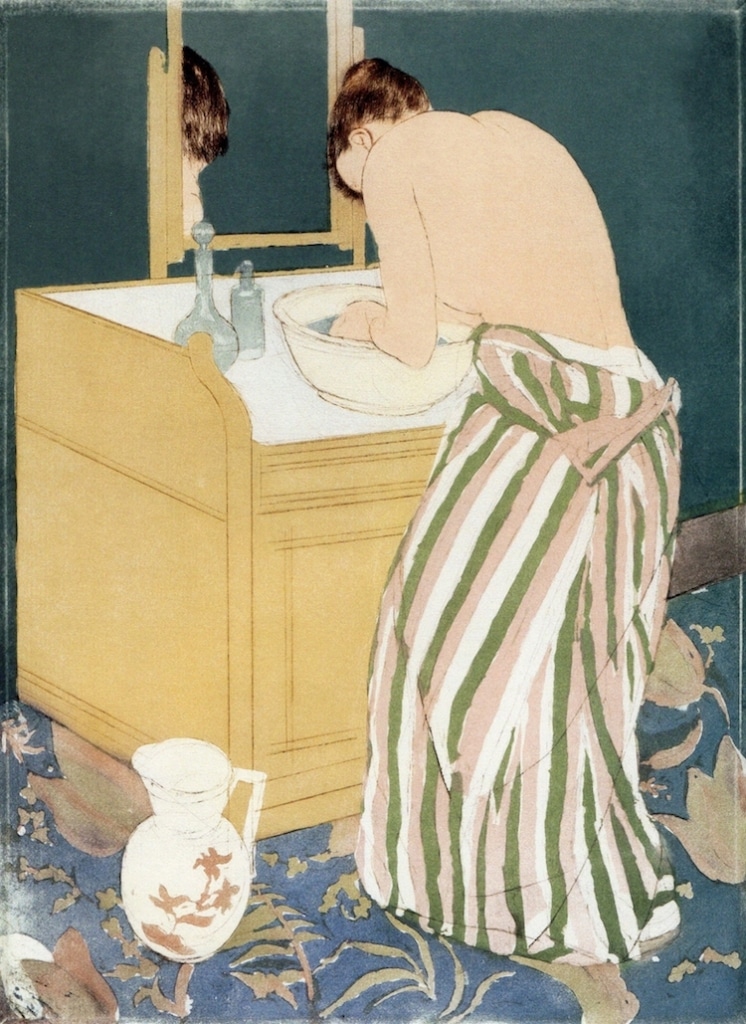 Mary Cassatt, Người phụ nữ đang tắm (1890-1891) (Ảnh: National Gallery of Canada qua Wikimedia Commons)