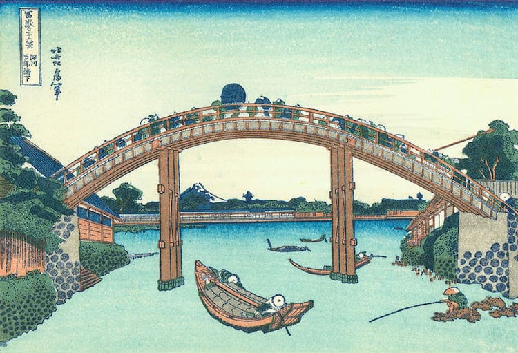 Cầu Hokusai, Under Mannen tại Fukagawa (1823)