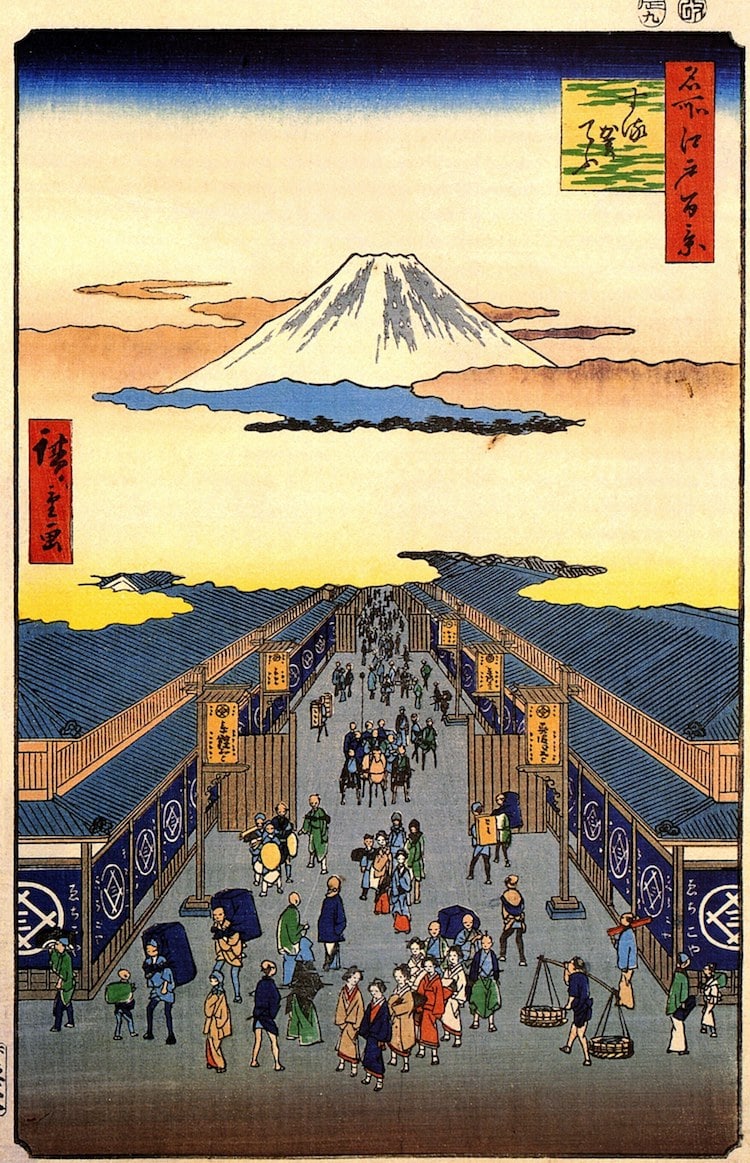 Hiroshige, Phố Sugura (1836) (Ảnh: Visipix qua Wikimedia Commons)