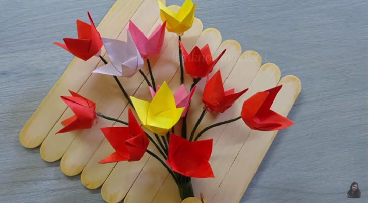 Cách Làm Hoa Tulip Bằng Giấy Origami Tuyệt Đẹp