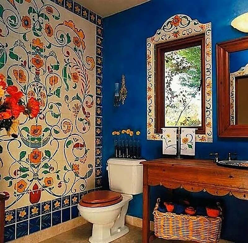 nhà vệ sinh phong cách bohemian