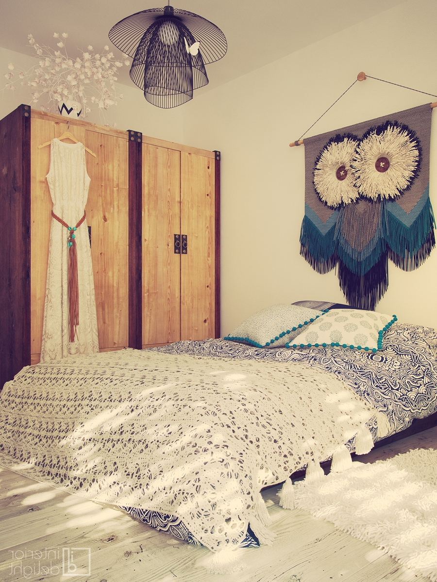 Mẫu thiết kế nội thất phòng ngủ phong cách bohemian cùng trang phục trang trí ấn tượng