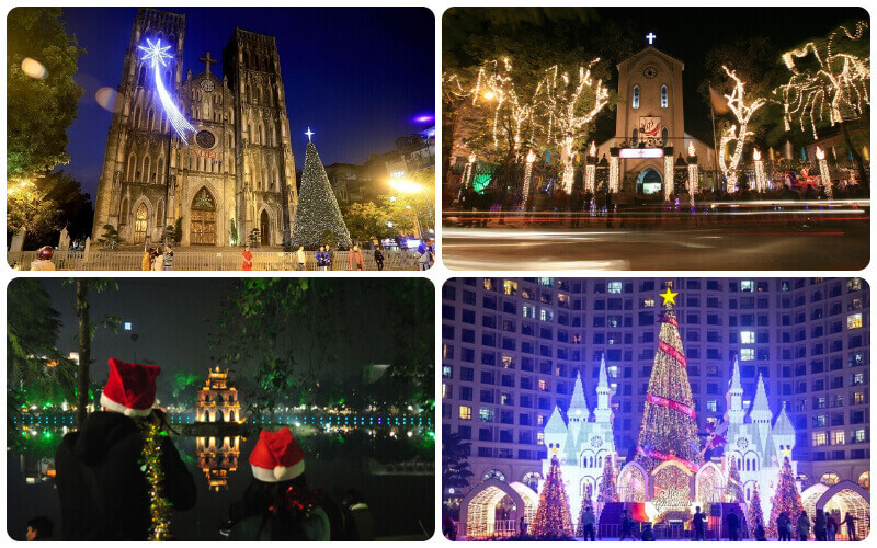 Người dân tại Hà Nội chọn trung tâm thương mại và những nhà thờ lớn để đón Giáng Sinh với gia đình, người thân