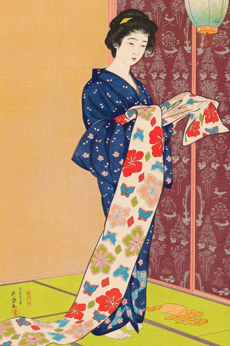 Cô gái trong Đồ mùa hè của Hashiguchi Goyo, 1920