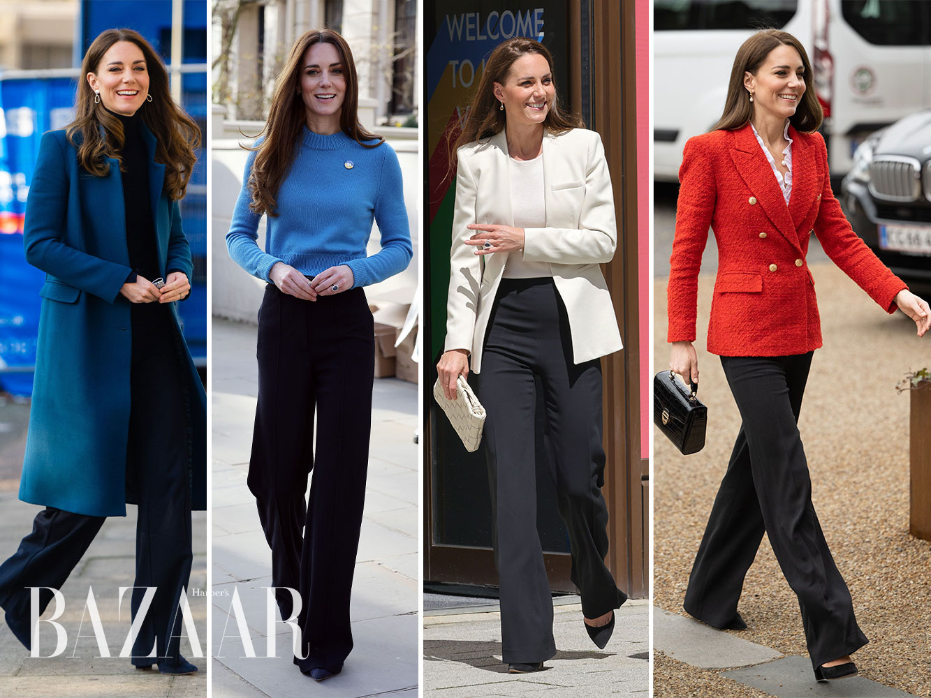 Công nương Kate Middleton chính là một trong những người dẫn đầu xu hướng, một biểu tượng thời trang nước Anh với phong cách sang trọng, thanh lịch, chuẩn quy tắc Hoàng gia nhưng vẫn mang tính ứng dụng cực cao. Ảnh: SAMIR HUSSEIN / GETTY IMAGES