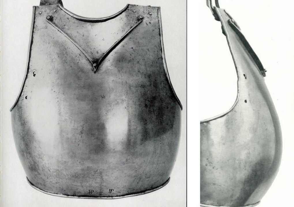 Giáp tấm ngực breastplate châu Âu vào thế kỷ 14.