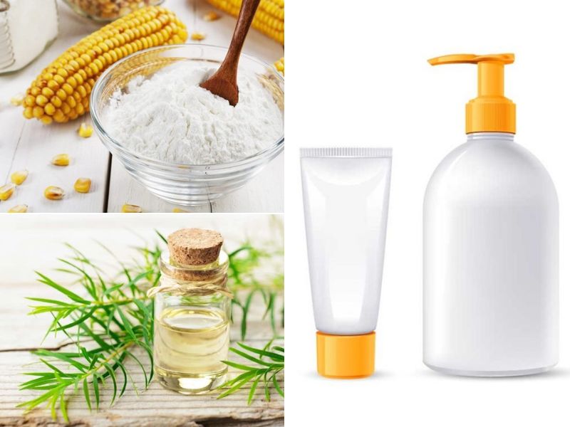 Kết hợp dầu gội, bột ngô và tinh dầu giúp bạn loại bỏ da chết hiệu quả