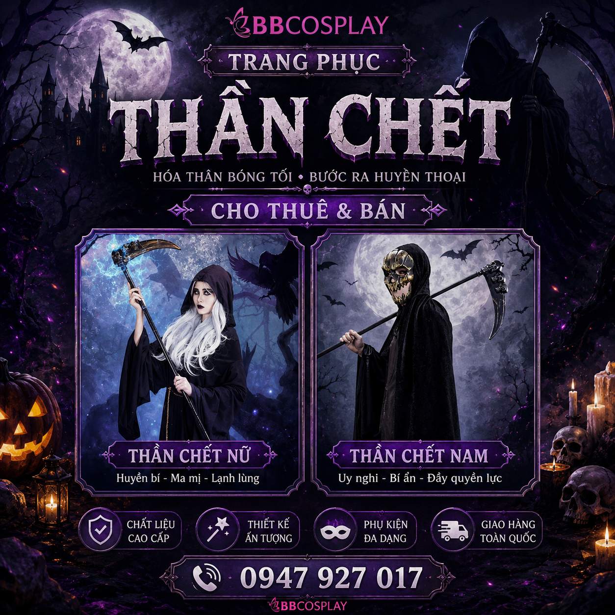 Đồ Thần Chết có mặt tại BBCOSPLAY cho bạn tự do quẩy bung nóc