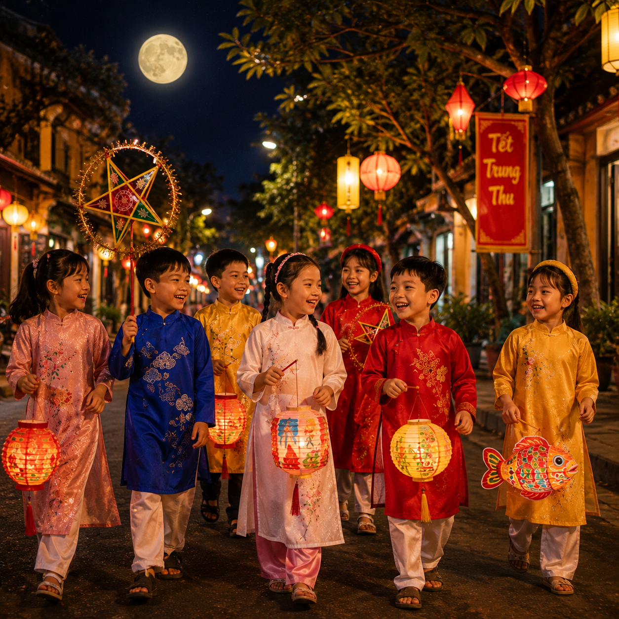 Rước đèn ông sao và múa lân Tết Trung Thu 2026