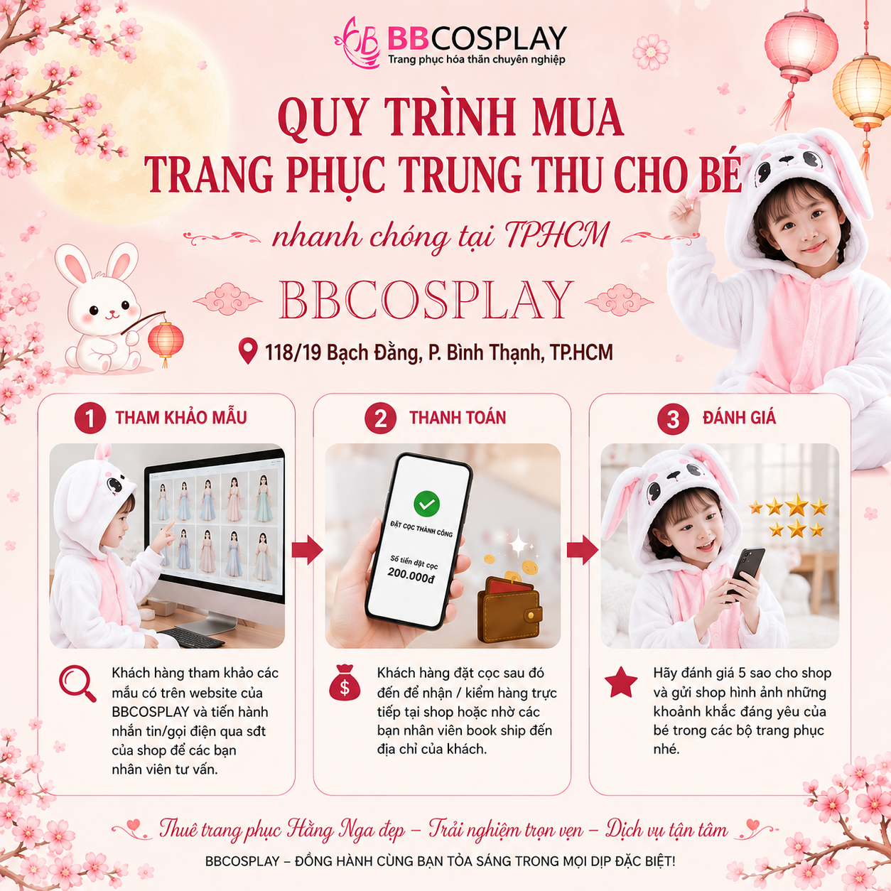 Trang Phục Thỏ Ngọc Dễ Thương Cho Bé Đón Trung Thu Trọn Vẹn Nhất Tại TP.HCM