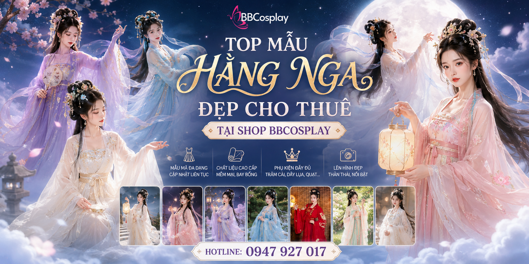 Top 9 Mẫu Trang Phục Hằng Nga Đẹp Thướt Tha Cho Thuê Giá Rẻ Tại TPHCM
