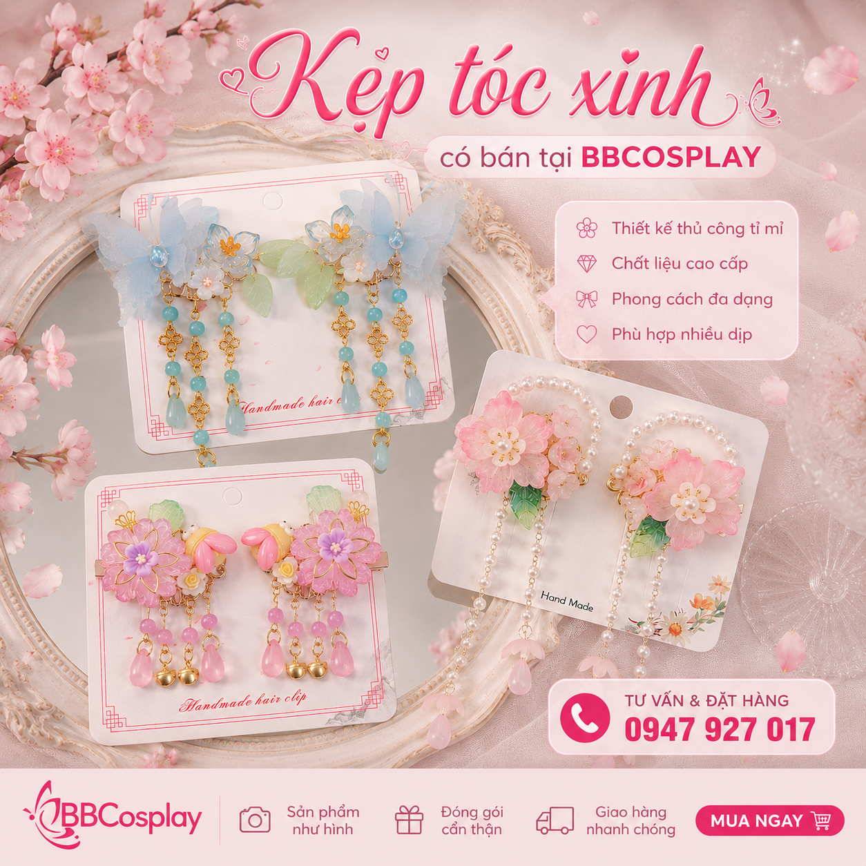 Kẹp tóc xinh xắn có bán tại BBCOSPLAY
