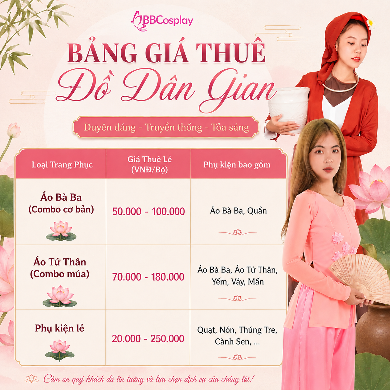 Cho Thuê Trang Phục Văn Nghệ Dân Gian Số Lượng Lớn Cho Sự Kiện, Văn Nghệ, Teambuilding TPHCM