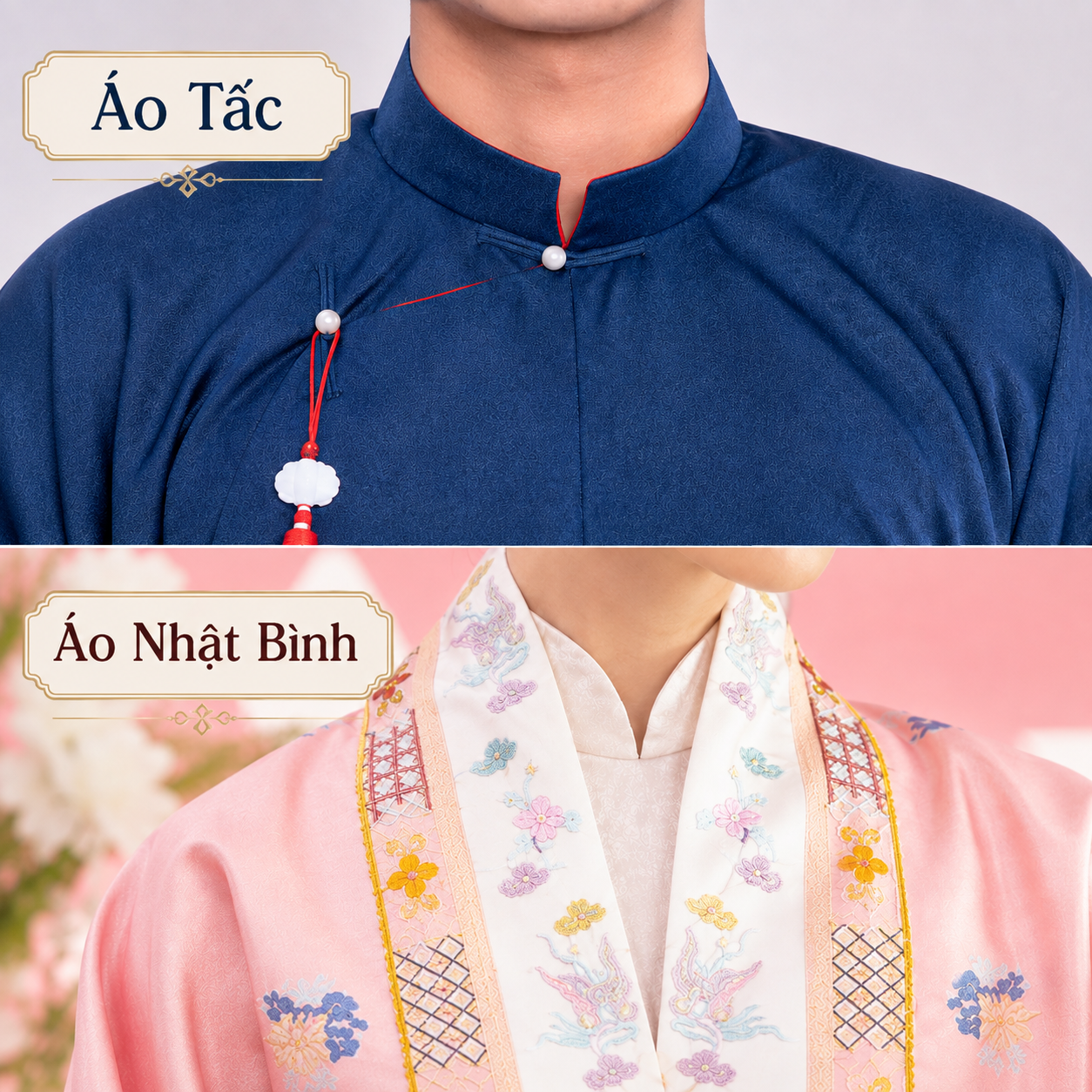 Phân biệt cổ Áo Tấc và cổ Áo Nhật Bình