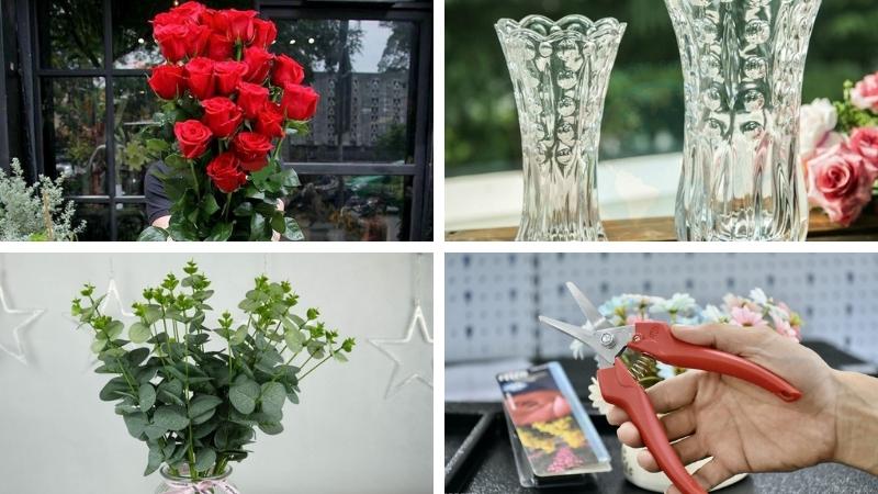 Cắm hoa hồng lọ cao cần chuẩn bị gì?