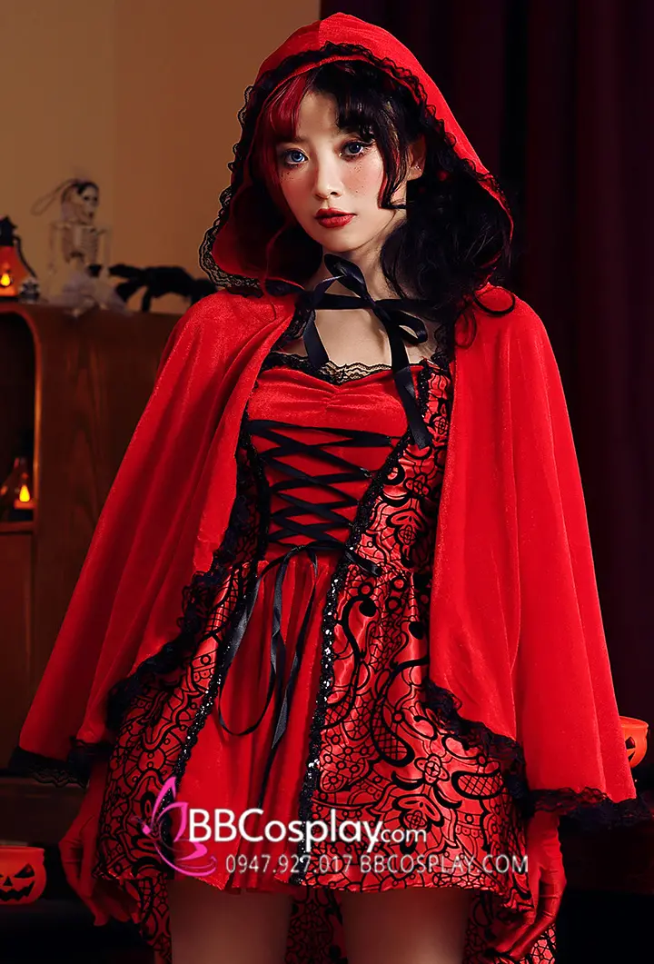 Đồ cô bé quàng khăn đỏ cho đêm halloween sinh động