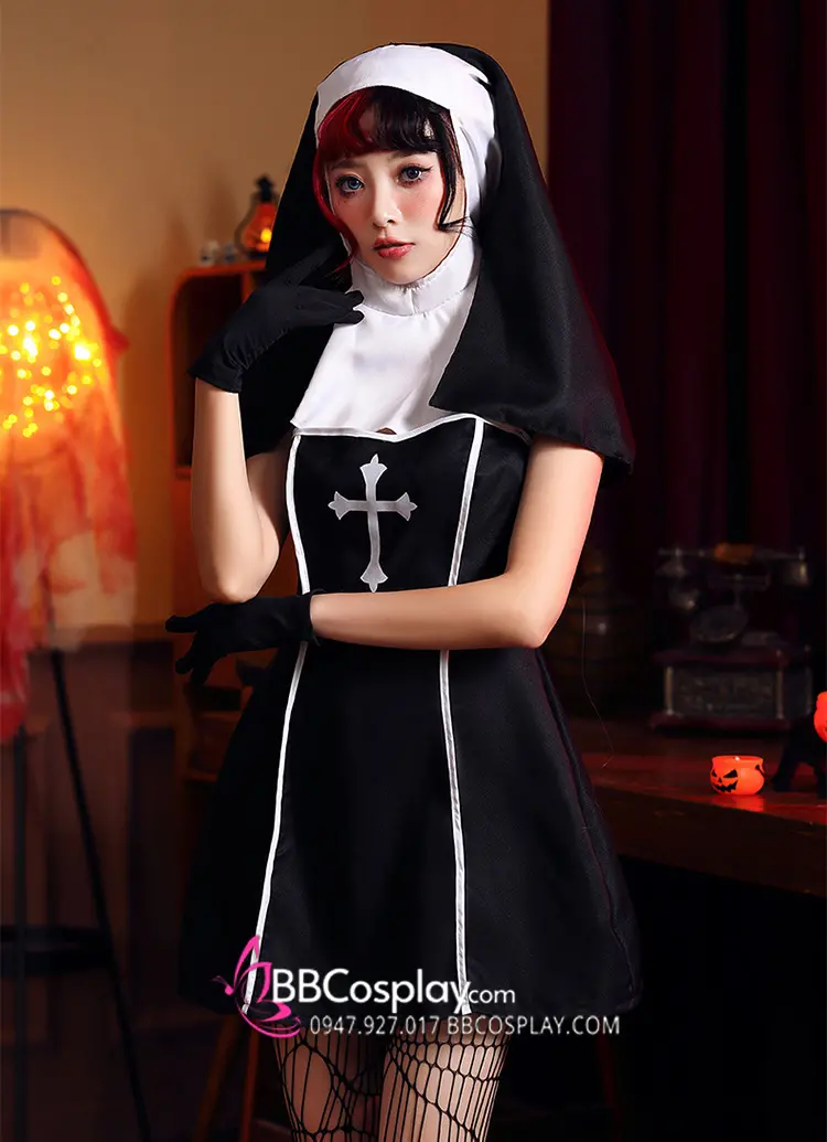 Váy Hoá Trang The Nun Sexy Halloween Gothic vừa sexy vừa gợi cảm