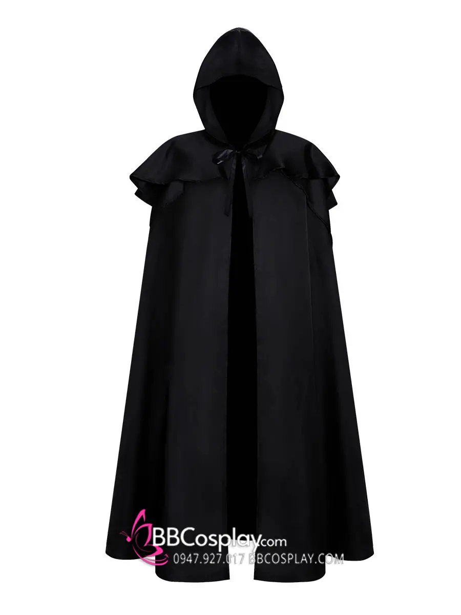 bộ áo choàng phù thuỷ đen halloween