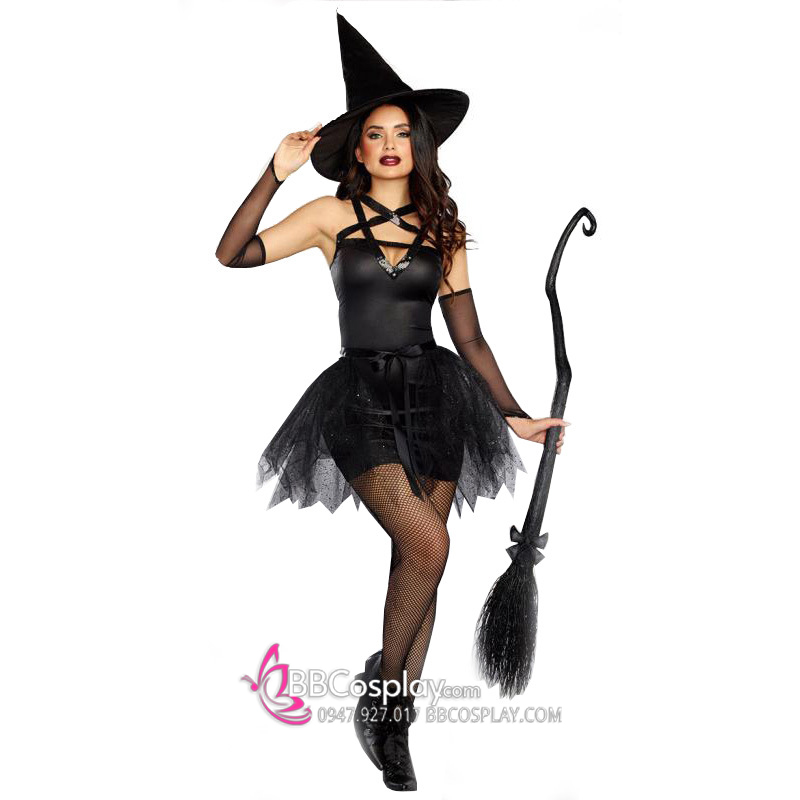 váy phù thuỷ đen huyền bí cho đêm halloween