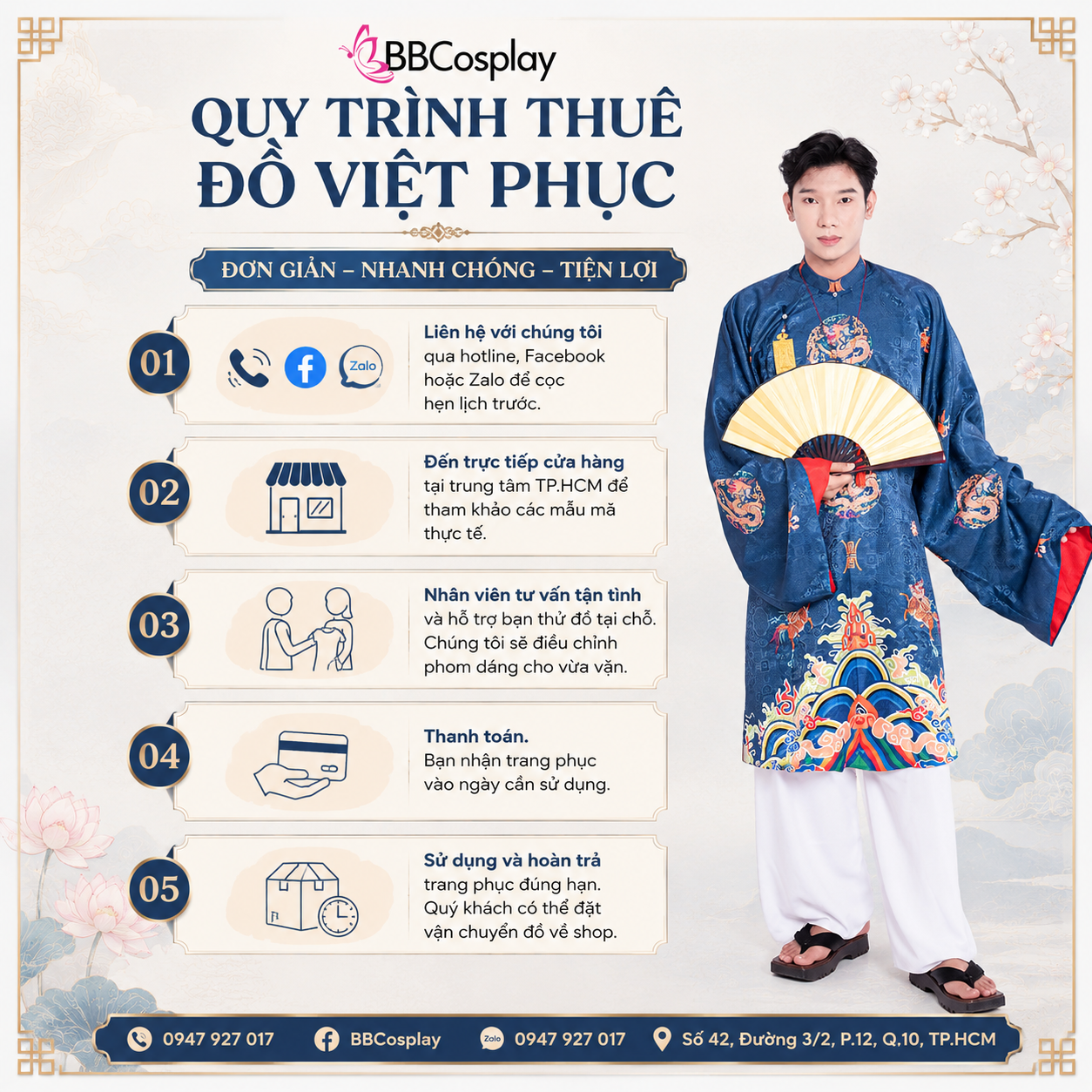 Quy trình thuê đồ tại BBCOSPLAY để quý khách tham khảo