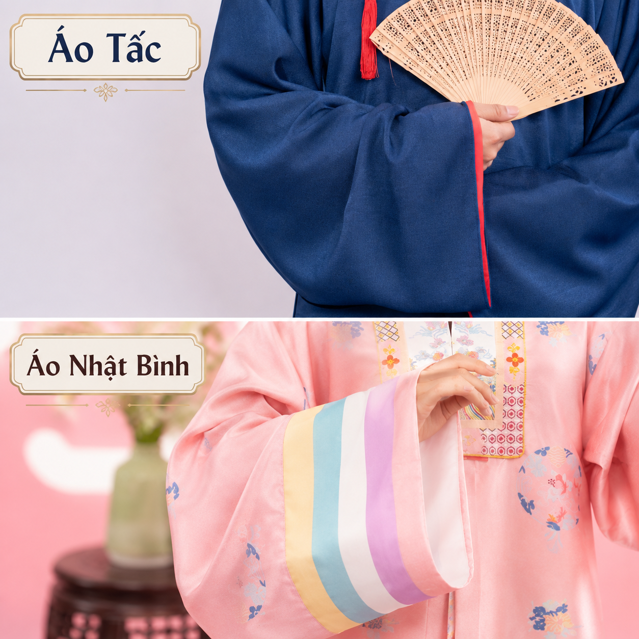 Phân biệt tay Áo Tấc và tay Áo Nhật Bình