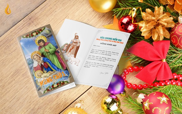 Thiệp Giáng Sinh phong cách Công giáo đẹp (Nguồn: Internet)