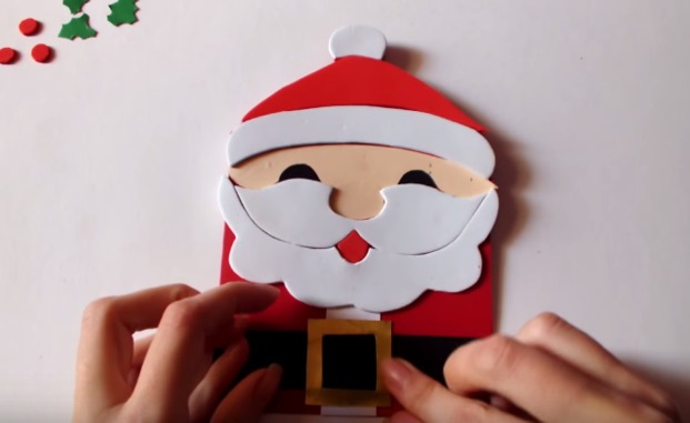 Thiệp Giáng Sinh hình dạng ông già Noel (Nguồn: Internet)