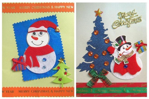 Thiệp Giáng Sinh hình người tuyết dễ thương (Nguồn: Internet)