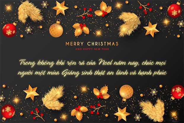 Thiệp Giáng Sinh online nền đen độc đáo (Nguồn: Internet)