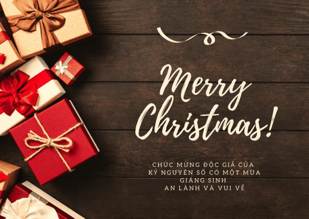 Thiệp Giáng Sinh trực tuyến đơn giản tặng khách hàng (Nguồn: Internet)