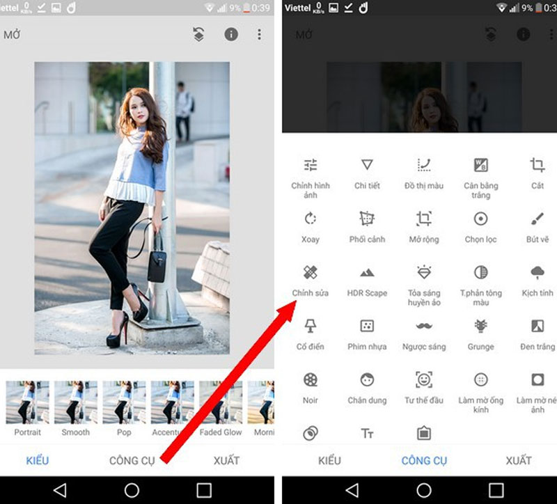 Thao tác chỉnh sửa ảnh trên Snapseed khá đơn giản