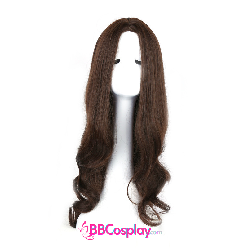 Tóc Xoăn Dài Màu Nâu Chocolate